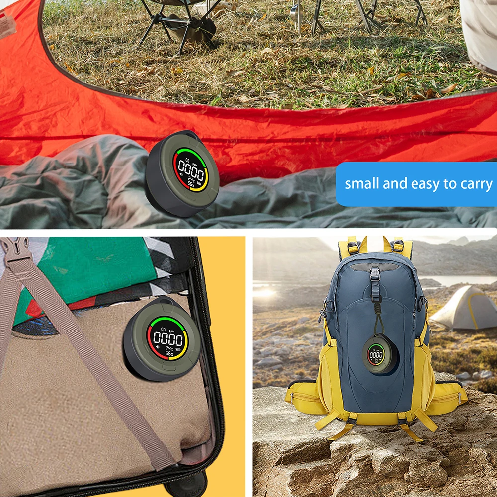 Портативный монитор качества воздуха PTH-10D 3 в 1, детектор угарного газа, тестер монитора температуры и влажности