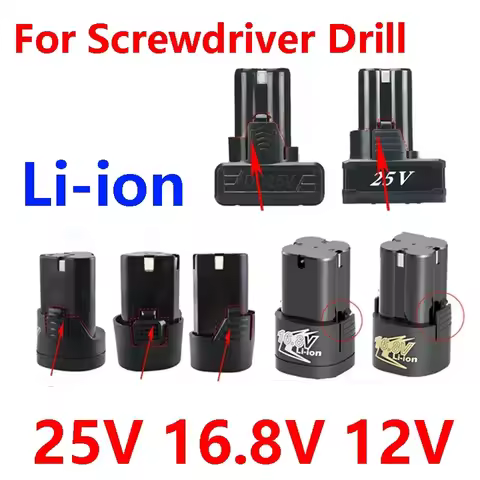 25V 16.8V 12V 18650 Lithium Li-ion Battery For Cordless Screwdriver Electric Drill Battery Power Tools Charger 3.7V battery