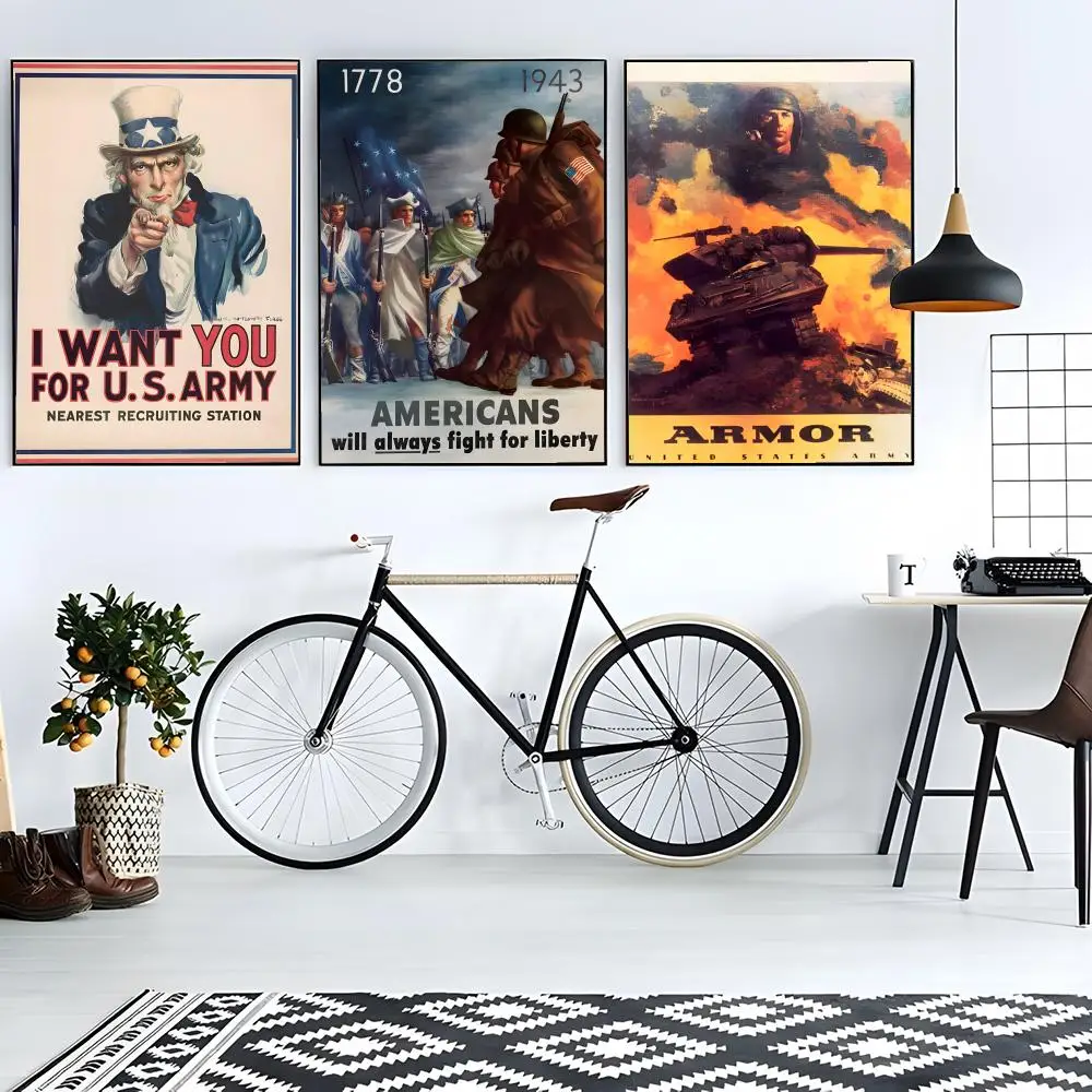 military vintage United States Army Poster retro art restaurant bar decoration