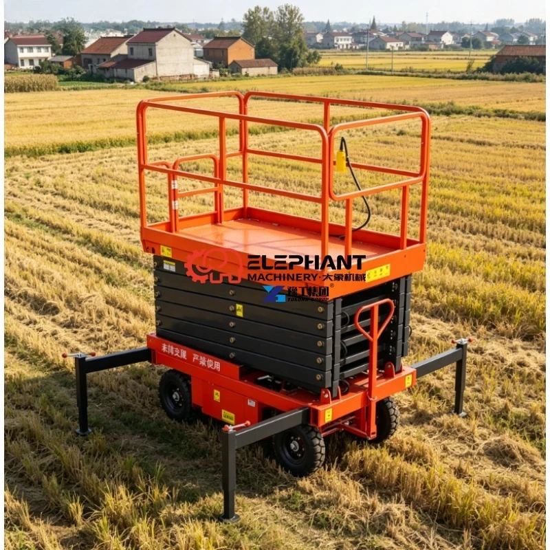 Self-propelled Hydraulic Scissor Lift Table Truck Mobile Aerial Working Platform with Safe Guardrail Compact Lifting Machine