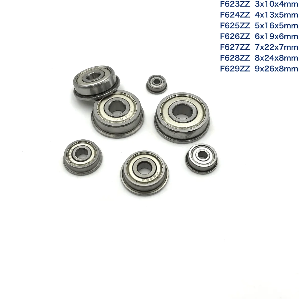 

3-15Pcs/Lot F623ZZ ，F624ZZ ，F625ZZ ，F626ZZ ，F627ZZ ，F628ZZ ，F629ZZ 2Z Flange Deep Groove Ball Miniature Bearing 3D Printer Parts