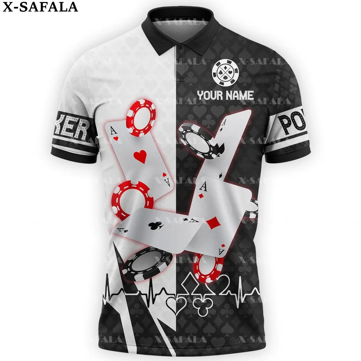 Play Dice Poker Lover Club Skull  3D Printed Men Women Thin Polo Shirt Collar Short Sleeve Street Wear Casual Tee-3