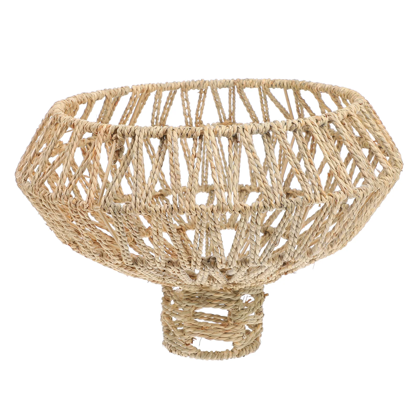 

Braided Straw Rope Lamp Shade Large Woven Pendant Light Cover Beige Floor Ceiling Ambient Lighting Decorative For Bedroom Cafe