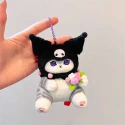 12/20cm Cute Plush Doll Cat Turn Into Rabbit Dog Cat Doll Toys Pendant Cute Plush Keychain Bag Pendant Christmas Gifts
