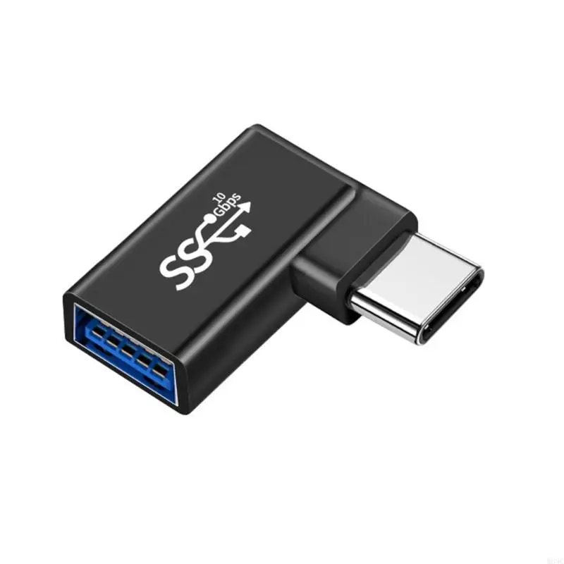 W89C عالي السرعة النوع C إلى موصل USB 90 درجة الانحناء والمكونات والمسرحيات من النوع C إلى محول شحن USB للسيارة والسفر استخدام