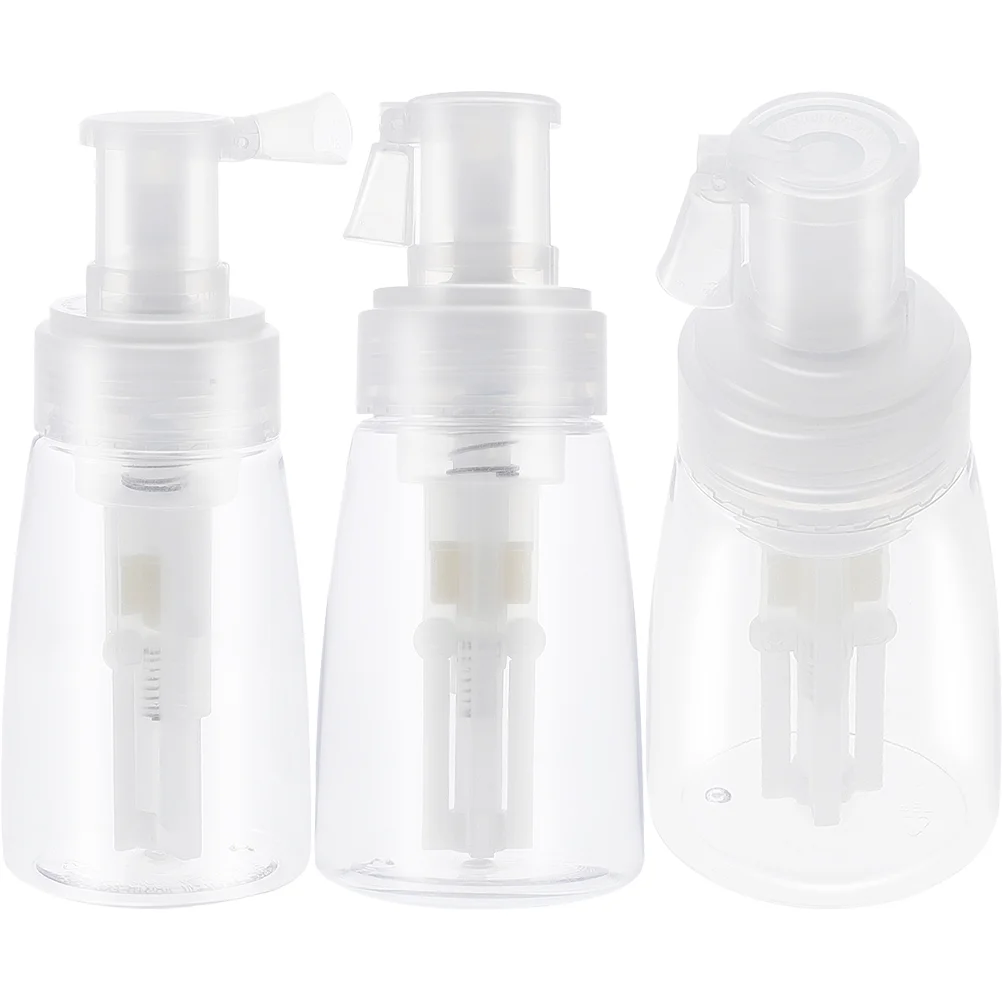 

3 Pcs Talcum Powder Bottle Spray Bottles Container Empty Body Barbershop Accessory Dispenser The Pet Travel Dry Refillable