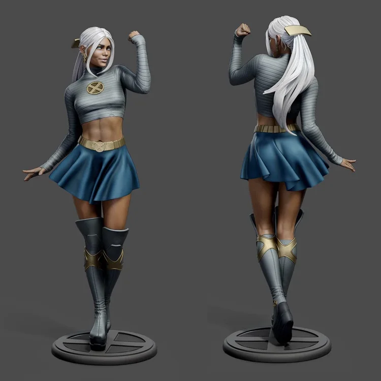 1/24 75mm 1/18 100mm Resin Model Kits Storm Girl  Figurine Unpainted No Color RW-1158