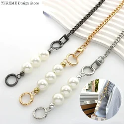 120CM Bag Chain Strap Extender Pearls Patchwork Bag Chain Pearl Handbag Extension Chain Women Bags Belt