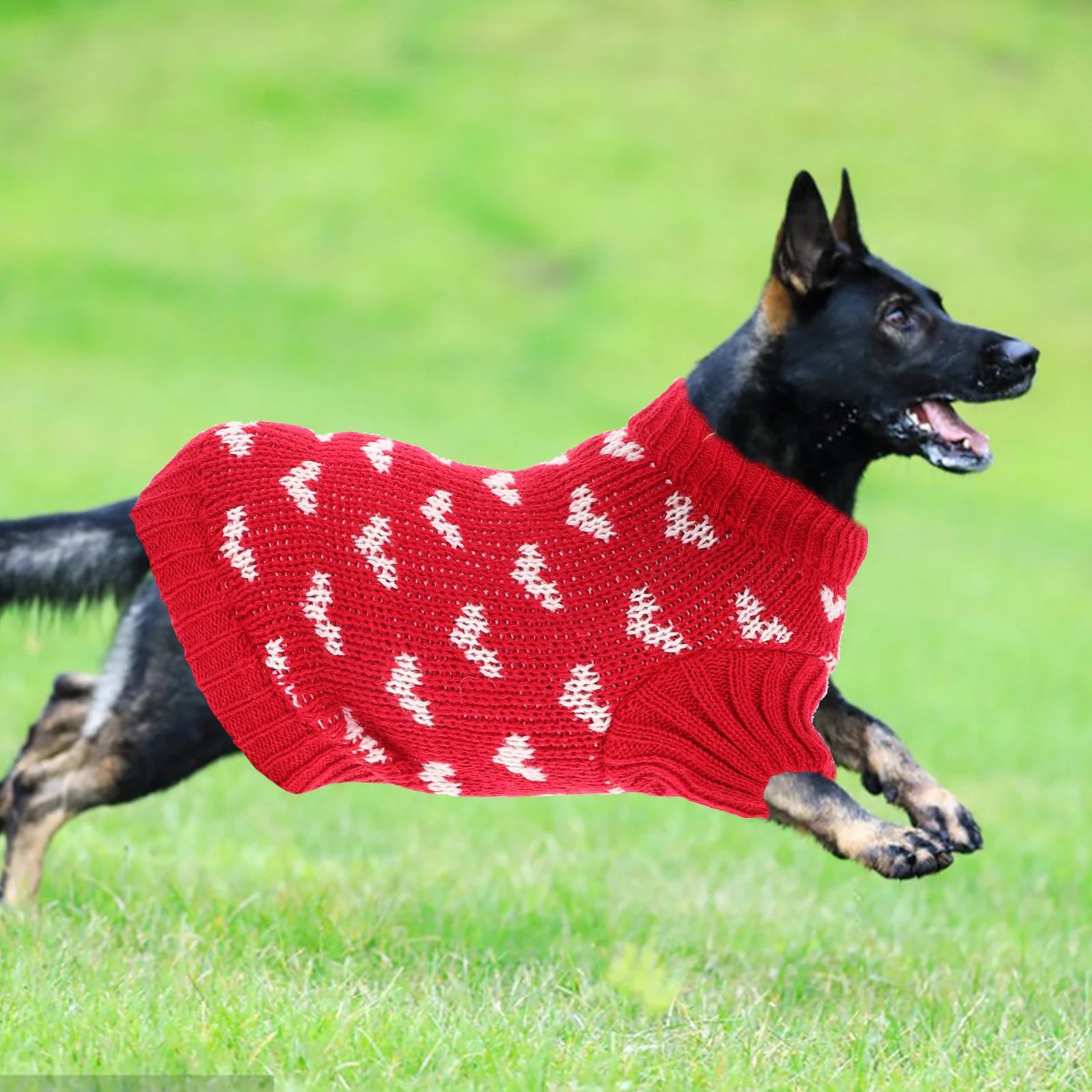 

Dog Sweater Blue XS Size Winter Warm Acrylic Valentine Round Neck Knitwear Small Medium Dogs Pet Clothes Winter Breathable