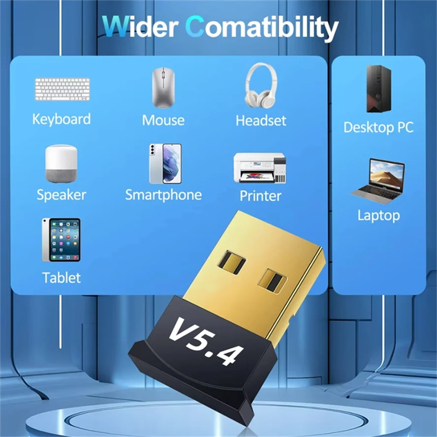 Bluetooth アダプタ USB Bluetooth 5.4 PC ドングル Adaptador ワイヤレスマウス Keyborad 音楽オーディオレシーバー USB トランスミッター