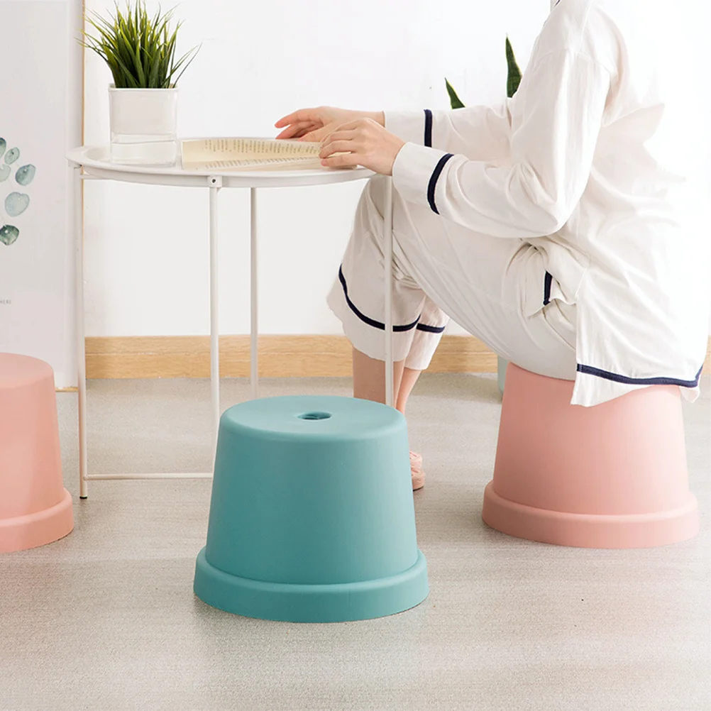 Plastic For Kids Children Footstool Lightweight Non-Slip Step Stool Stackable Small Sitting Bench Shoe Changing Stool