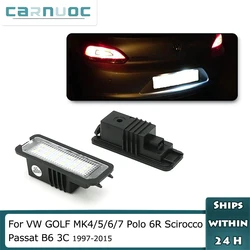 12V 3W LED Number License Plate Light Lamp Canbus No Error For VW Golf 4 5 6 7 Polo 6R Scirocco Passat B6 3c Limousine 2005-2010