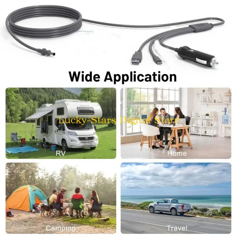 

T3EE Mini Power Cable 10ft 3 in 1 Design with USB C Car and DCDC