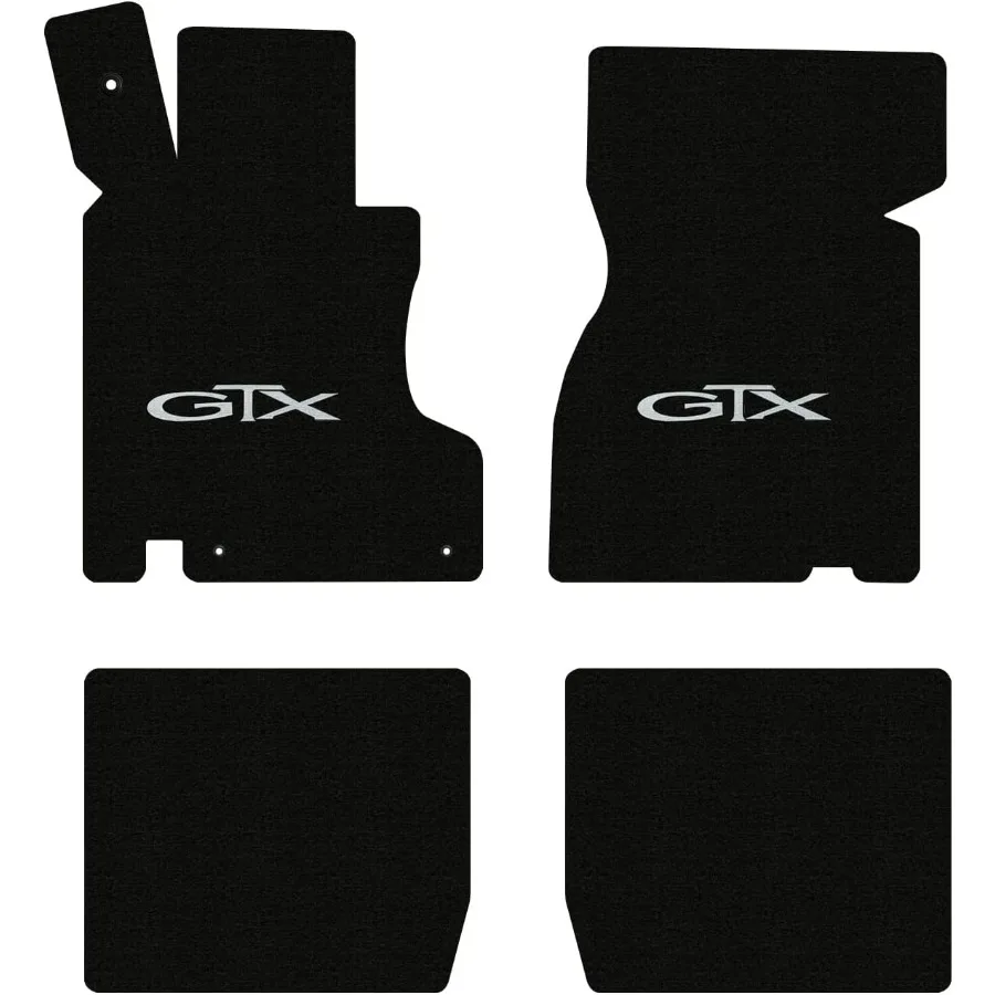 

CustomFit Carpeted Floor Mats Premium Luxury Car Floor Liners for Plymouth GTX 19681970 Black with GTX Logo Designed for Enhanc