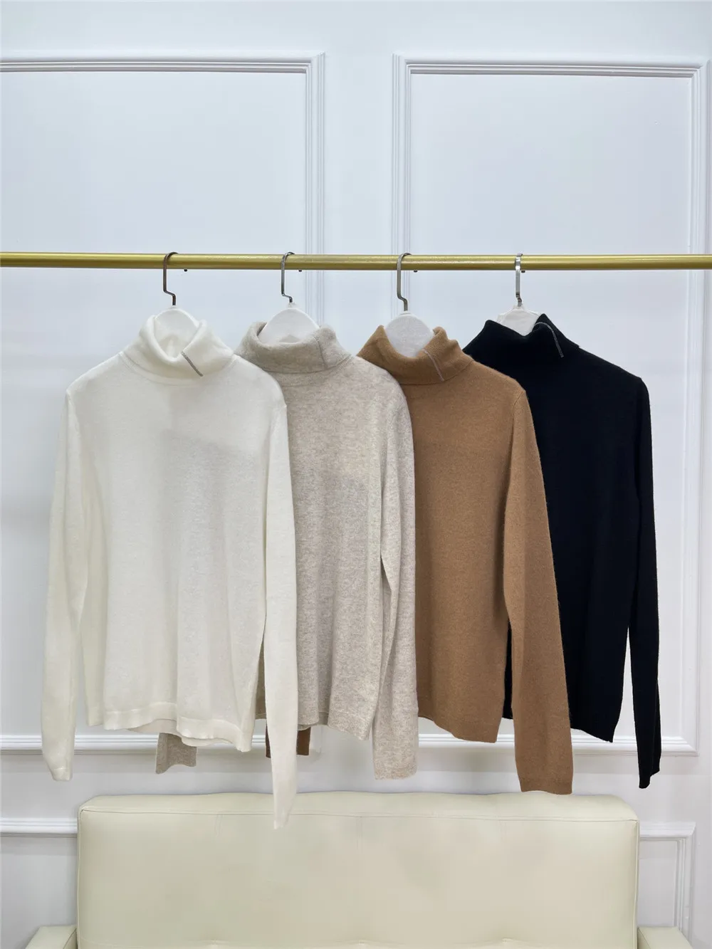 B*C Turtleneck Anti-Static Pullover Female Long Sleeve Knitted Cashmere Sweater Slim Bottoming Shirt