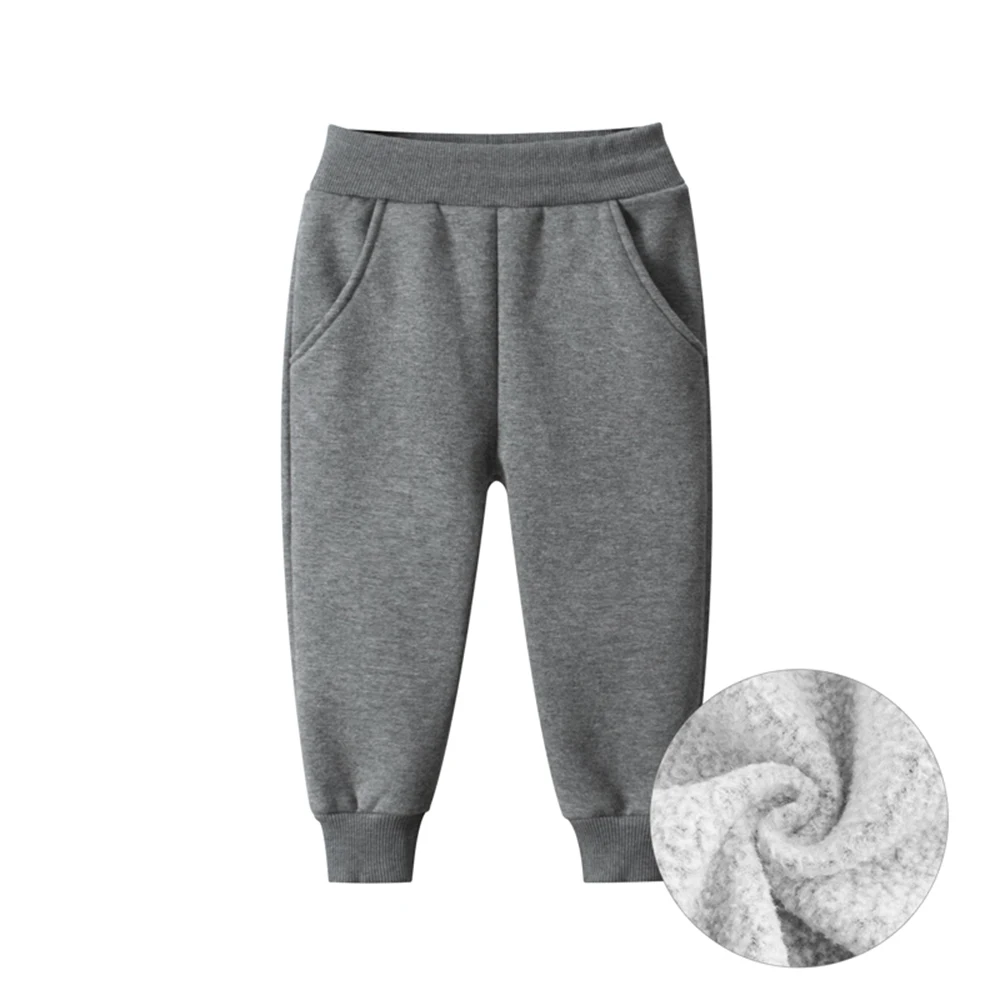 OVTRB Boys Fleece Long Pants Toddler Solid Color Cotton Casual Sports Jogger Pants Kids Stretchy Waistband Active Sweatpants