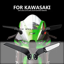 For KAWASAKI ZX6R ZX636 ZX7R ZX9R ZX10R H2 H2R Modified Motorcycle Rearview Mirrors Wind Wing Adjustable Rotating Side Mirrors