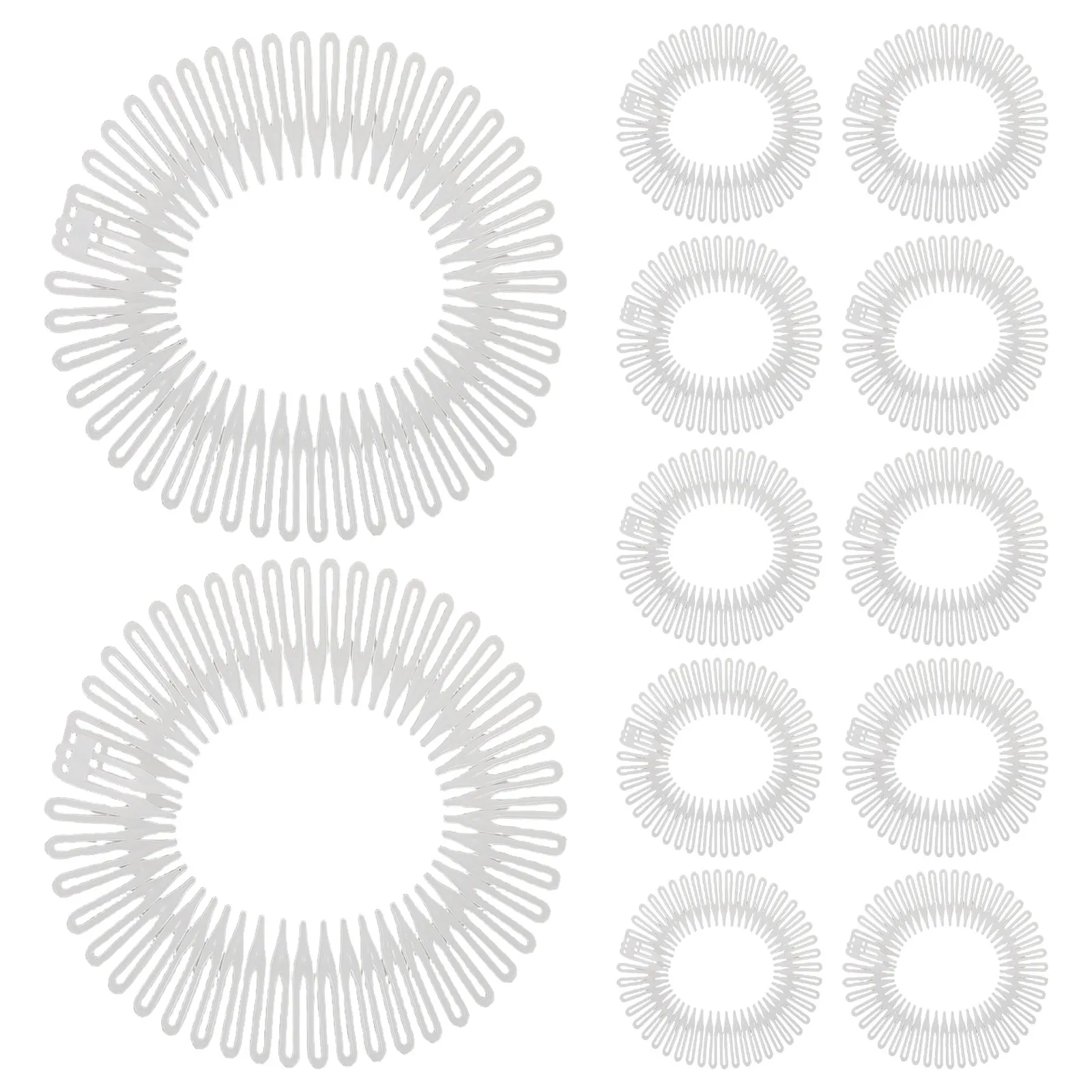 

12Pcs Elastic Invisible Hair Combs Stretchy Adjustable Plastic Styling Tool for Daily Use Foldable Portable Comb Headband Hair