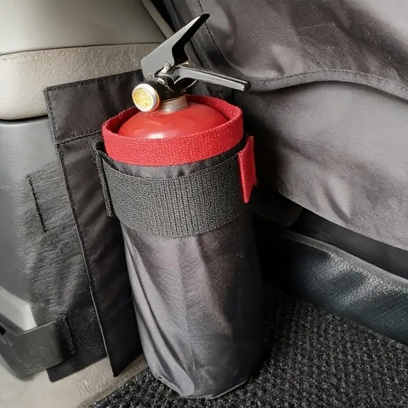 1pc Car Fires Extinguisher Organizer Durable Trunk Storage Bag And Seat Back Bracket For Storing FireExtinguishers In Vehicles - view 4