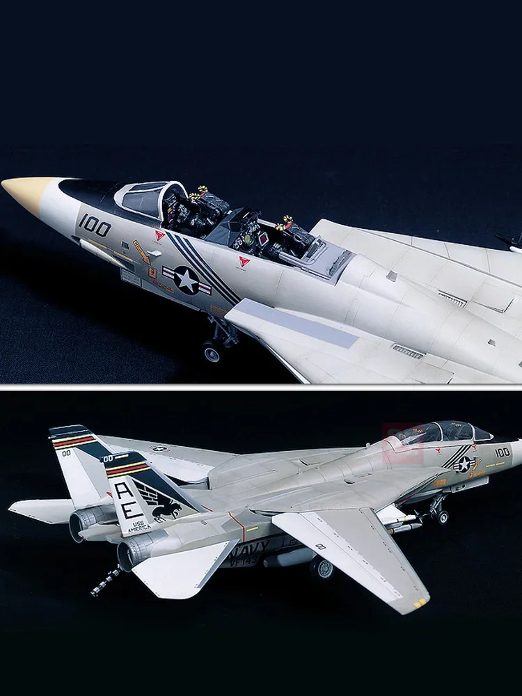 Academy Assembled Aircraft Model Kit 12253 American F-14A Tomcat Two-Seat Carrier-Based Fighter 1/48