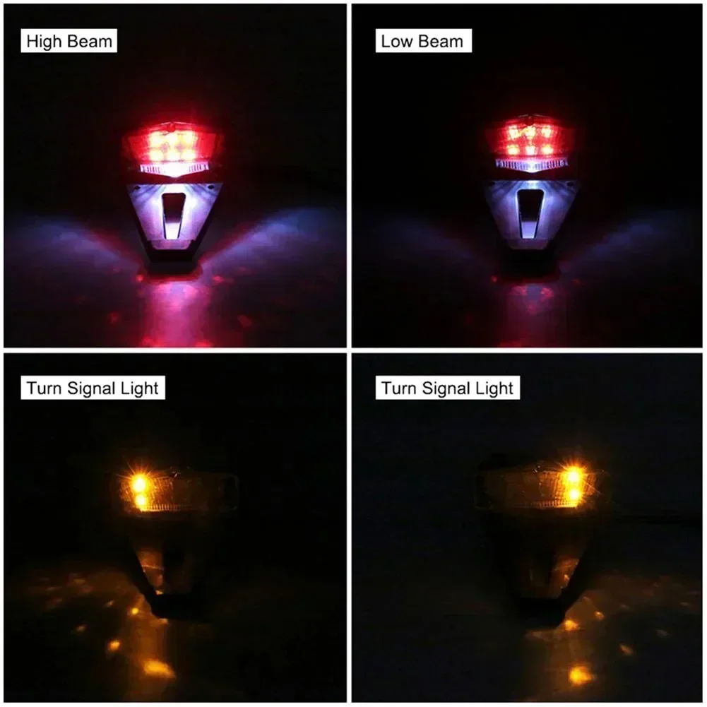 1pcs 12 V Universal Off Road Dirt Enduro Bike Motorcycle LED Rear Fender Brake Tail Lights Turn Signal Lamp Waterproof Accessory