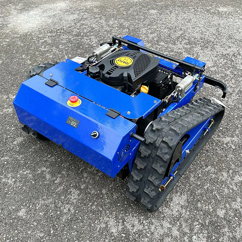 Customized Remote Control Tracked Lawn Mower 9 HP Slope Garden Reclamation  Grass Cutter Weed Killer