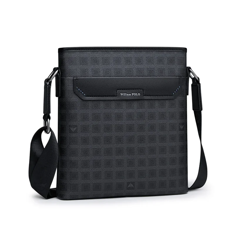 Men Custom PVC fabric crossbody bag New business casual bag vertical shoulder bag commuter backpack