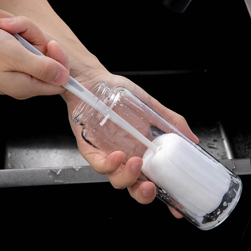 Cup Cleaning Brush Long Handle Bottle Cleaning Sponge Milk Bottle Wineglass Cups Cleaner Household Glass Coffee Mug Teapot Brush