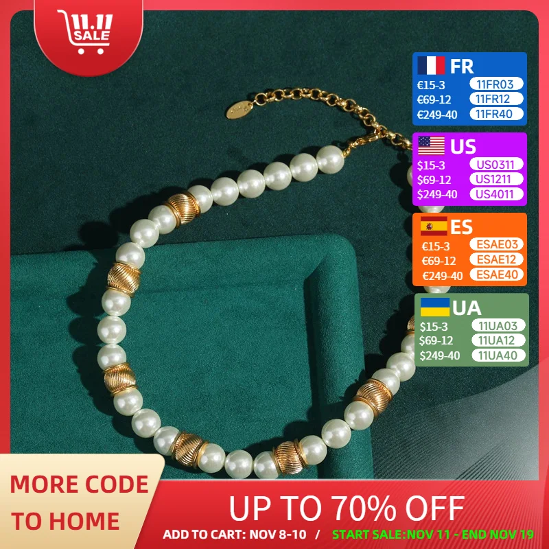 

Luxury Pearl Choker Necklace Vintage Indian Natural Freshwater Gold Color Bead Wedding Collar Baroque Style Woman Accessories
