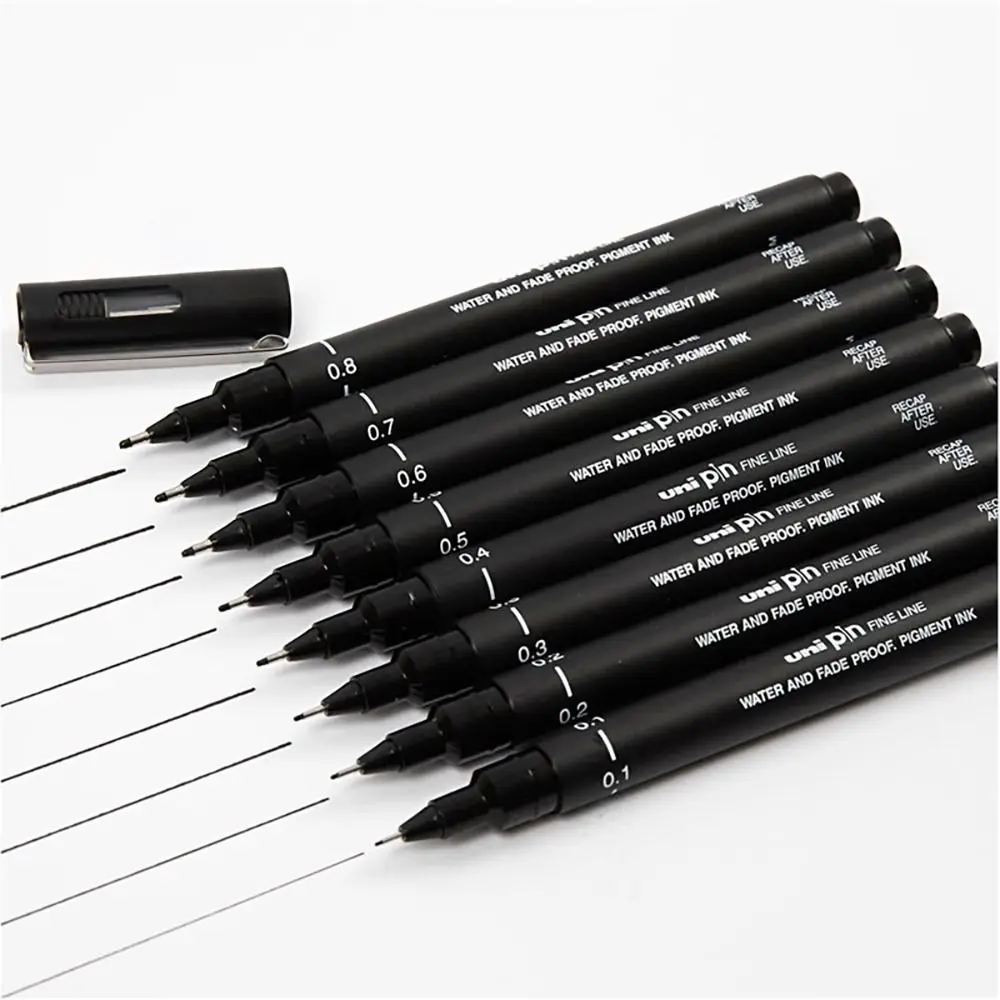 6 pz/lotto penna da disegno a spillo con inchiostro nero 005 01 02 03 05 08 Micron Pigment Art Marker Office School Set Ultra Fine Line Fineliner