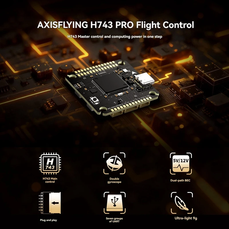 2PCS H743 PRO Flight Controller Dual Gyroscope BEC STM32H743 4-8S 30.5x30.5mm for RC FPV Drone [IANC-]