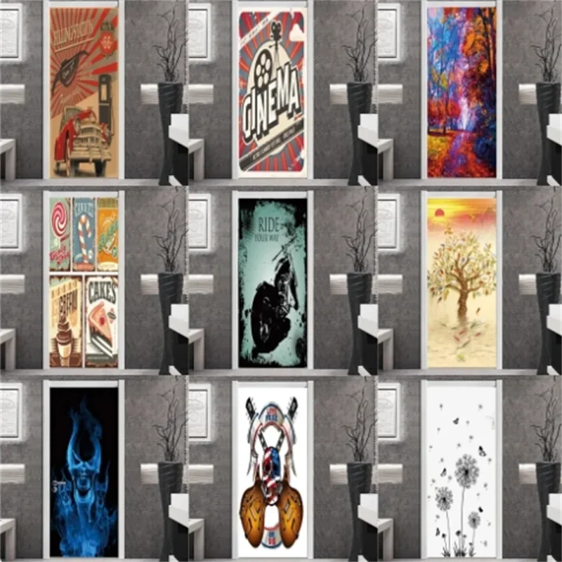 

Graffiti Music Bar Peel and Stick Wall Paper 3D Waterproof Wallpaper Bedroom Door Self-adhesive Mural Wardrobe Door Stickers