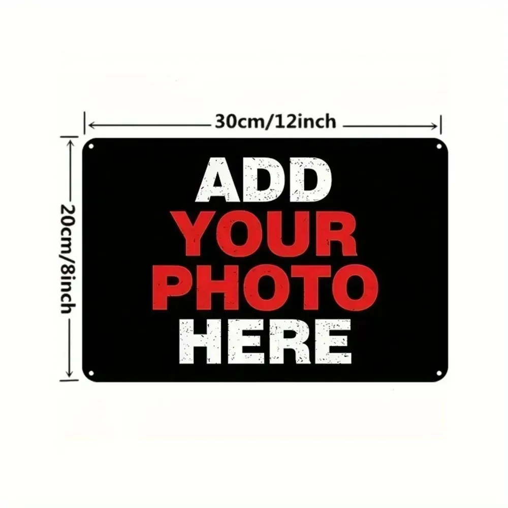 CIFbuy 1pc 8×12Inch Personalized Vintage Frameless Metal Plaque Custom Photo Waterproof Custom Home Office Certificate Wall Deco
