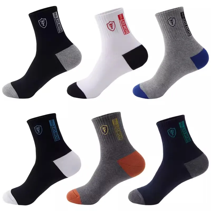 5 Pairs High-quality Bamboo Fiber Socks Breathable Deodorant Business Men Tube Socks for Autumn Spring Summer Plus Size EU 38-45