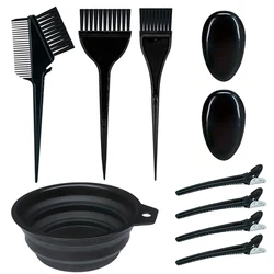 10pcs Professional Hair Dye Kit with Brushes, Color Bowl, Ear Covers & Clips - Salon Quality DIY Home Coloring Set