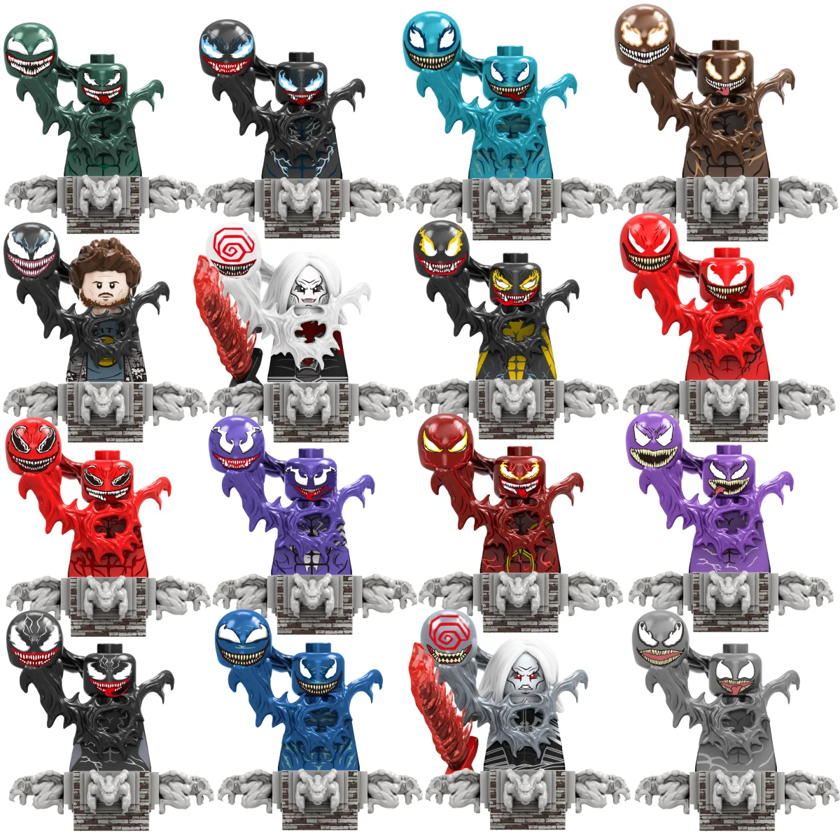 TV6010 TV6011 مارفل اللبنات نموذج صغير أرقام عفريت كبير سبايدرمان الرجل الحديدي فينوم كابتن هوك ديدبول درع هدية لعبة