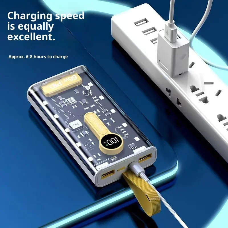 PD22.5W شحن سريع للغاية 20000 مللي أمبير بانك ميكا بنك طاقة شفاف شاشة ديجيتال سعة كبيرة مصدر طاقة متنقل