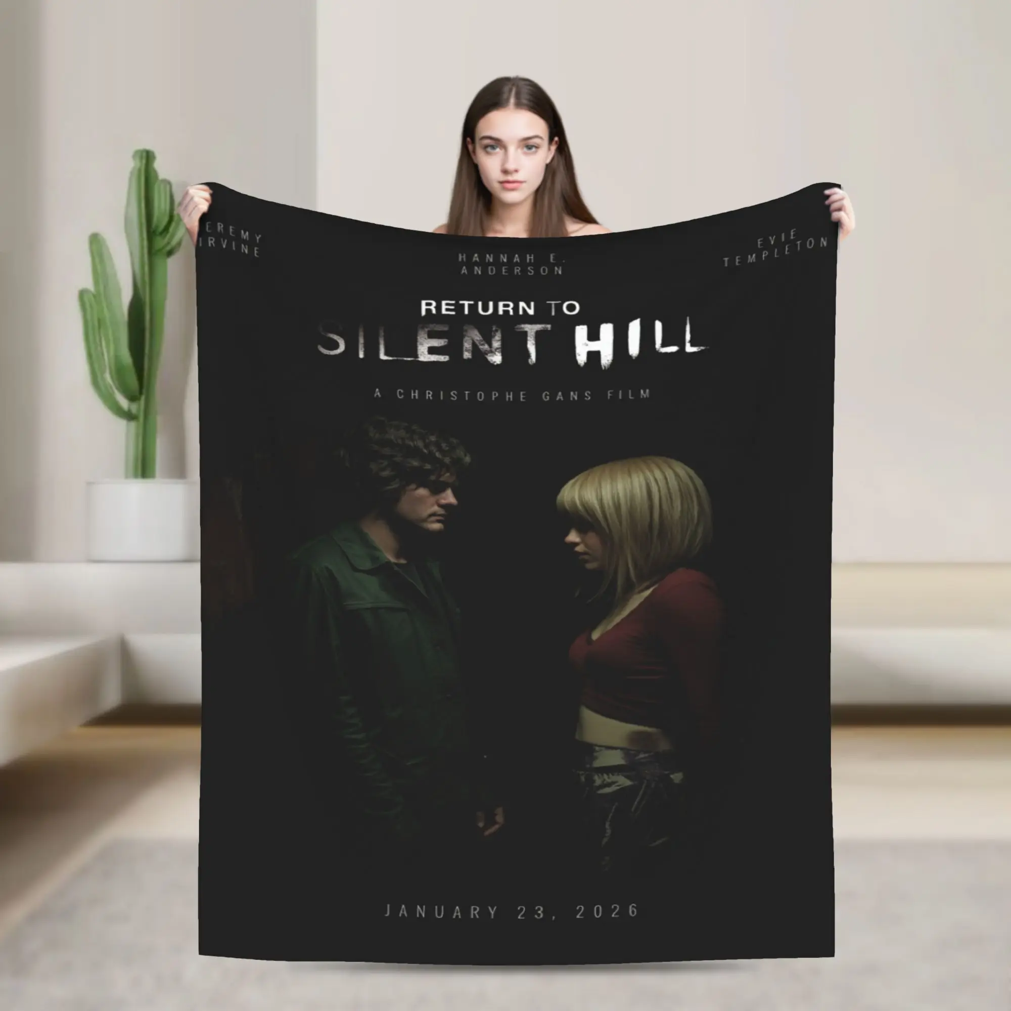 Return to Silent Hill Movie 2026 Soft Blankets  Travel Office Plush Throw Blanket Funny Couch Chair Flannel Bedspread Bed Cover