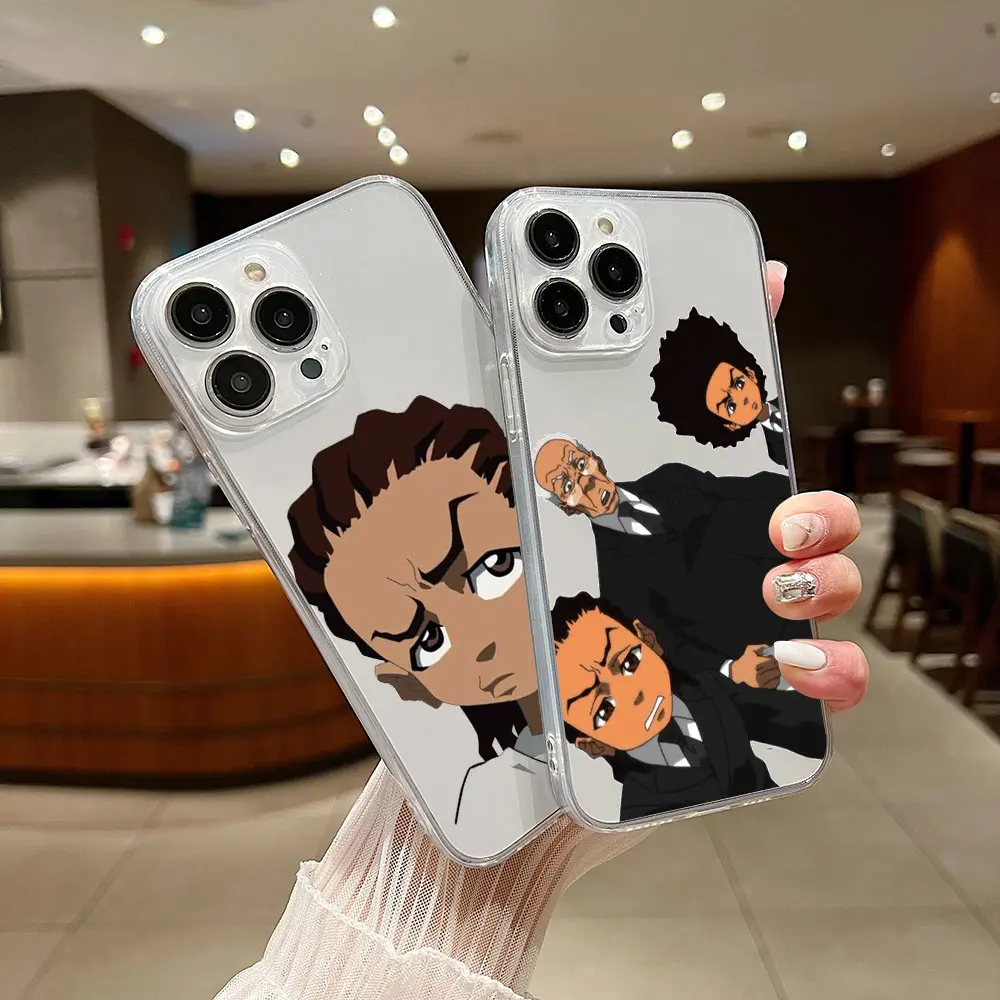 Huey Freeman The Boondocks Phone Case For iPhone 15 14 13 12 11 Mini Pro Max X XR XSMax 6S 6 7 8 Plus SE20 Transparent Cover