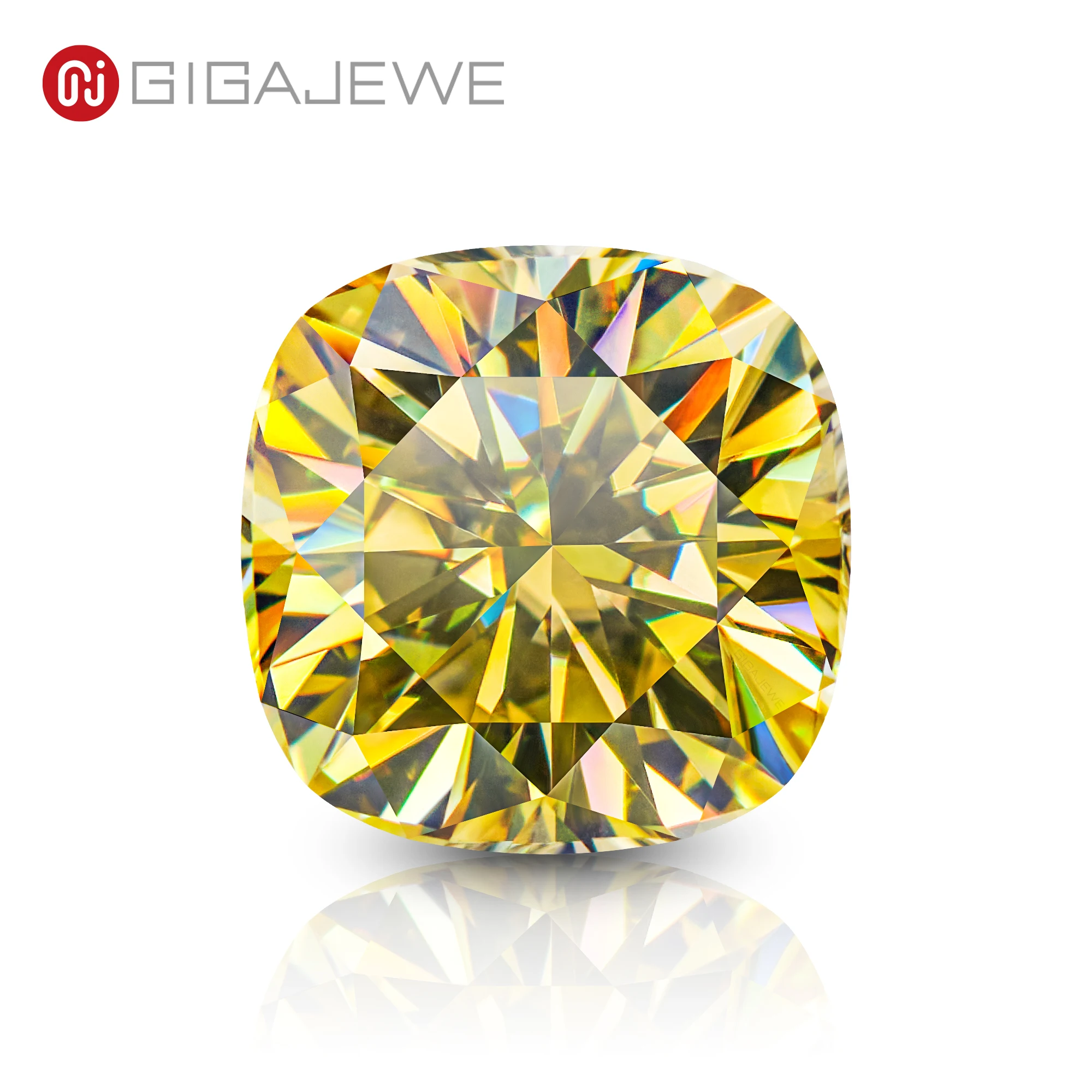 

GIGAJEWE Moissanite Handmade Cushion Radiant Sun Color VVS1 Premium Gems Loose Diamond Test Passed Gemstone For Jewelry Making