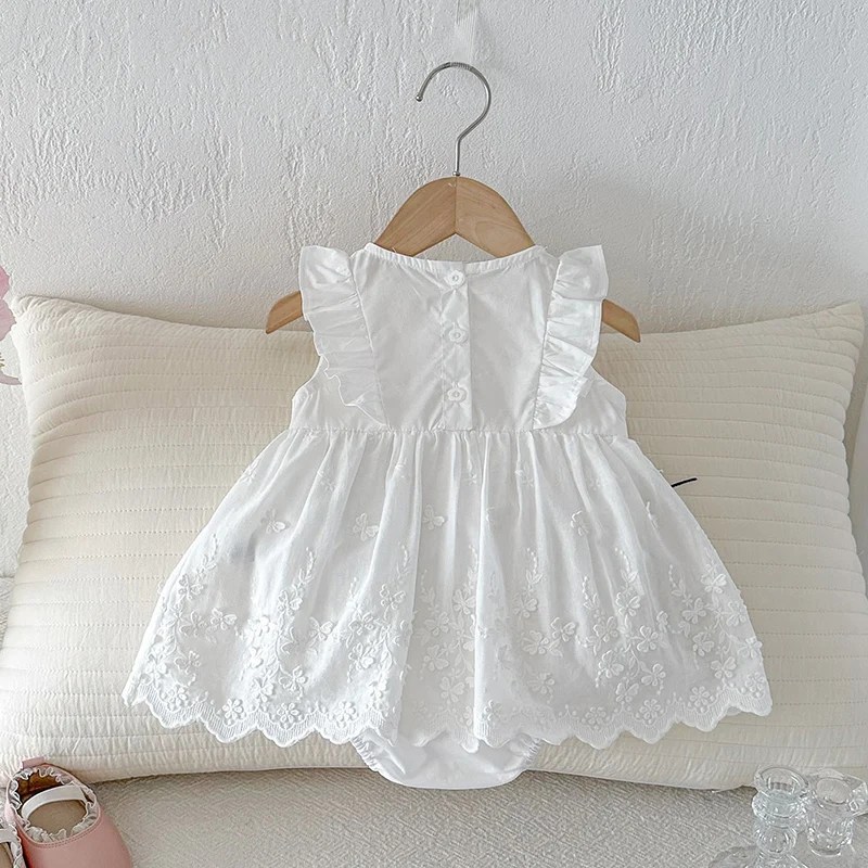2026 New Summer 0-24M Children Clothes Infant Baby Girls Bodysuits Sleeveless Cotton Solid Color Toddler Baby Girls Jumpsuit