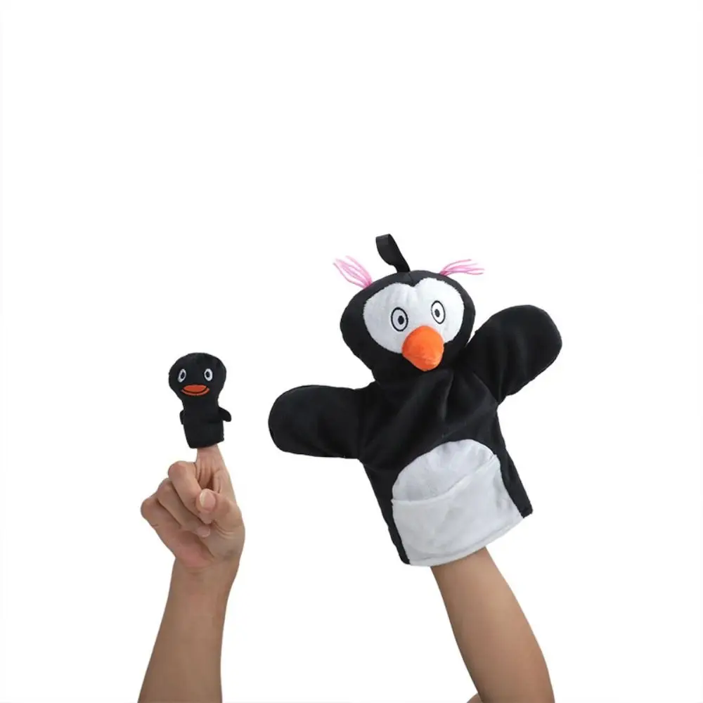 Juguetes para bebés, marioneta de mano para padres e hijos, pingüino de peluche, marioneta de dedo, perro, pollito, guantes de felpa para niños