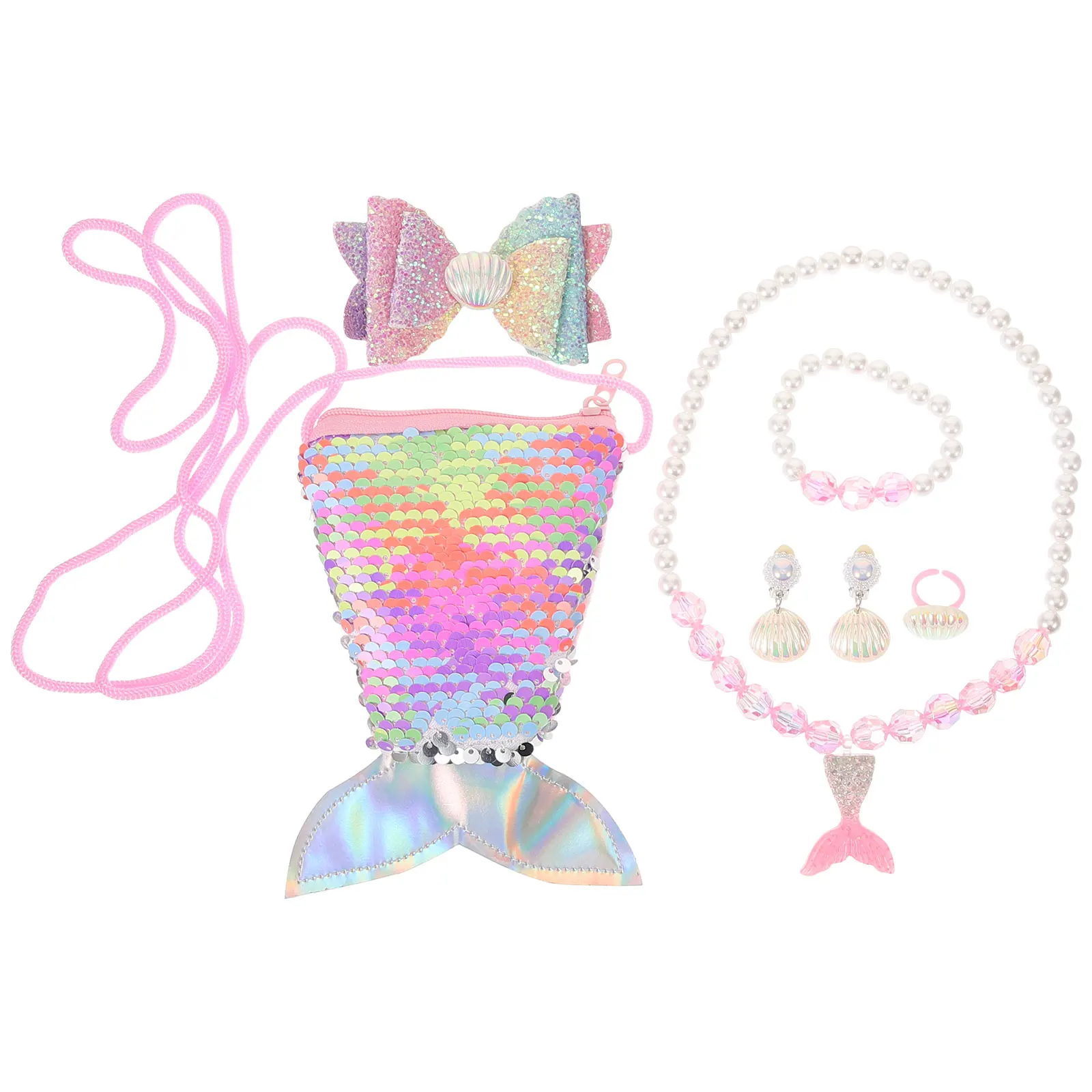 6 個 1 子供ネックレスブレスレットセット素敵なカラフルなジュエリー子供のための快適な装飾アクセサリーセット女の子のため