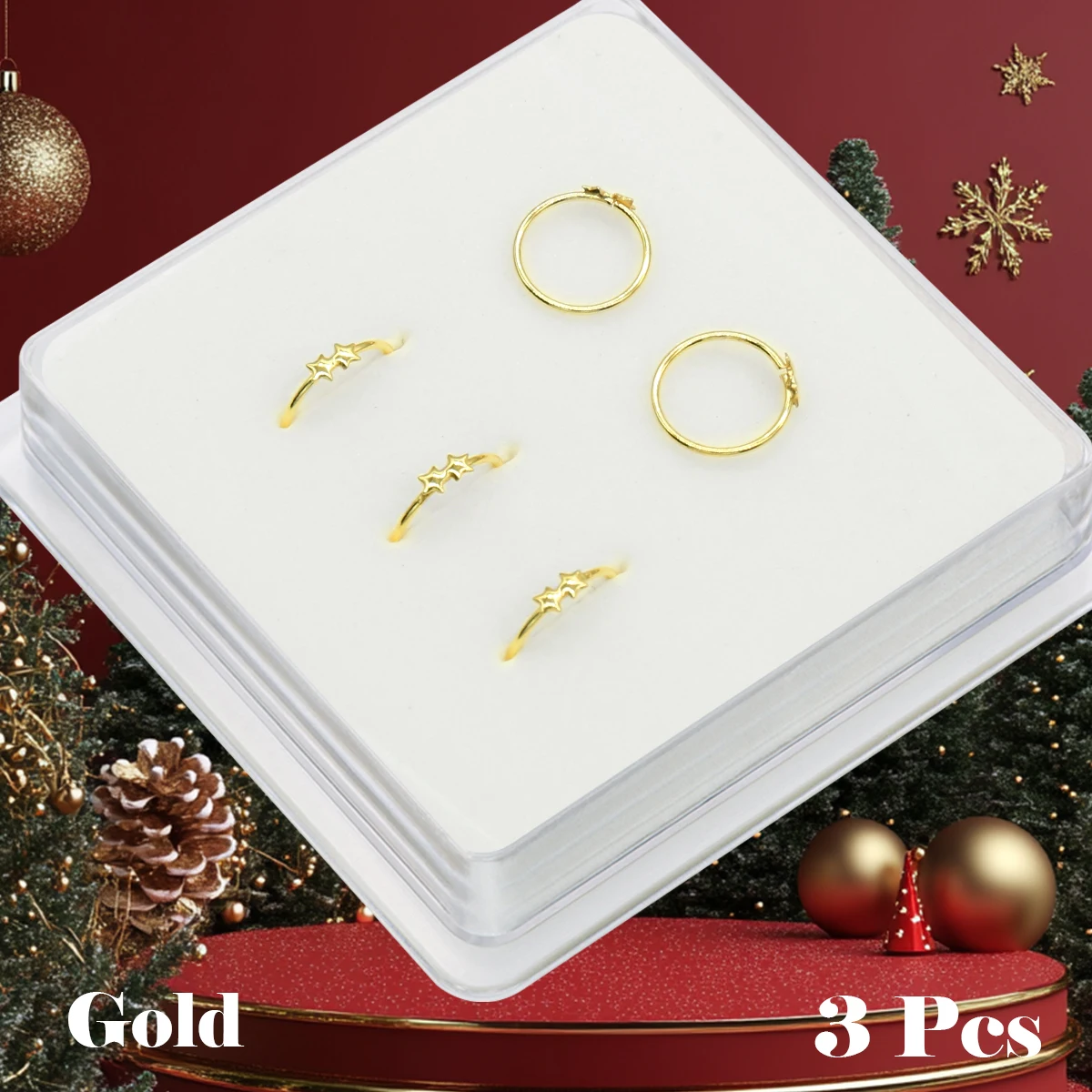 

Женские ювелирные изделия из стерлингового серебра 925 пробы для пирсинга носа, элегантные двойные пентаграммы, размер 8 мм и 10 мм, О-образные серебряные ювелирные изделия, кольца в носу