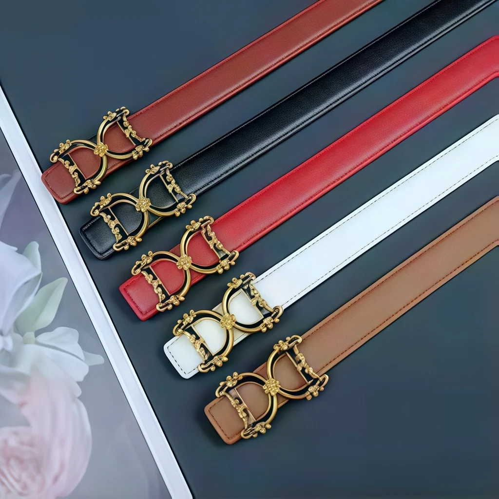 

Новый женский ремень 2026 года, 2,5 см, из натуральной кожи, с высококачественной металлической люксовой пряжкой, для джинсов