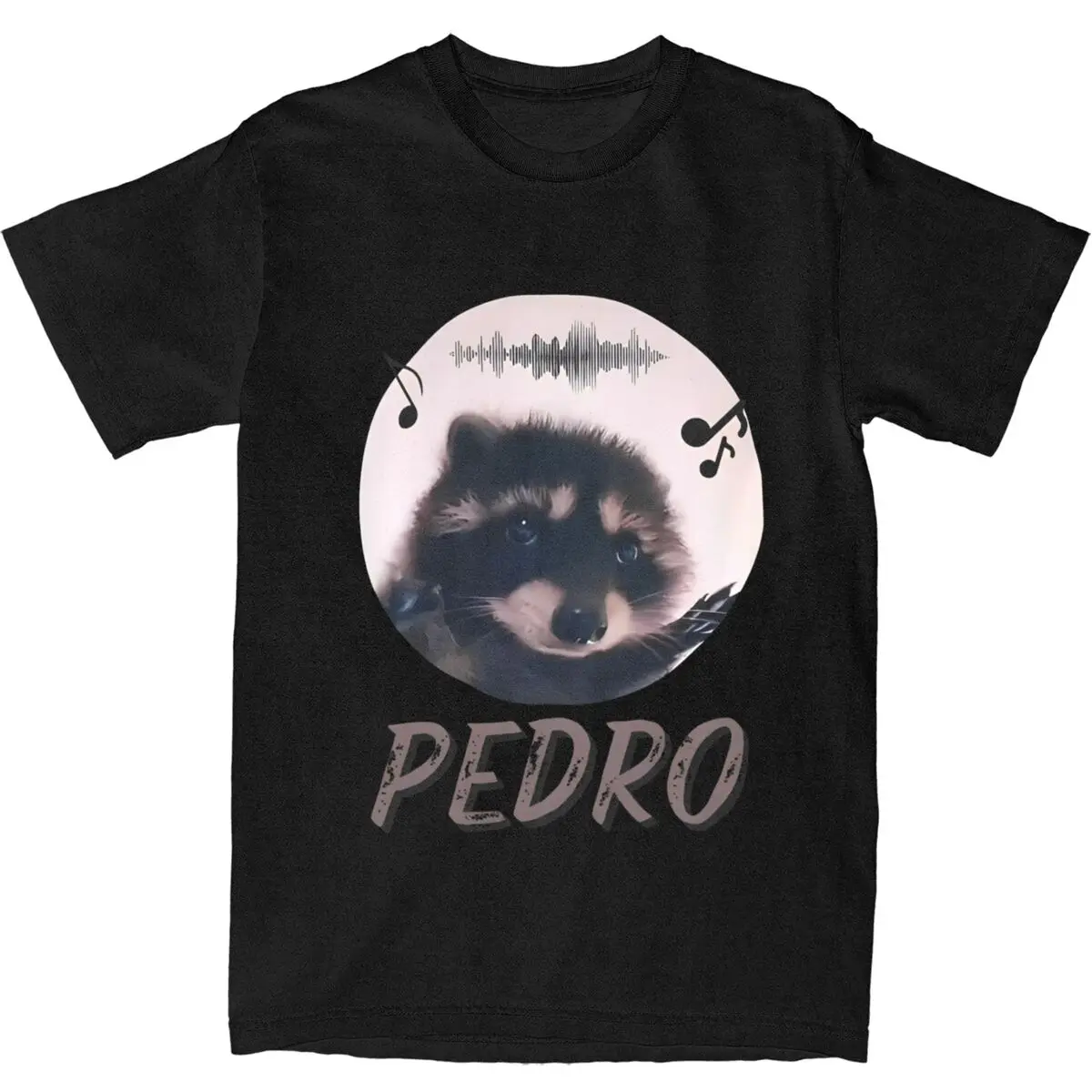 Men's Pedro The Racoon T Shirts Cotton Tops Beach Vintage Short Sleeve T Shirt O Neck Hipster Custom Logo Tshirt Plus Size