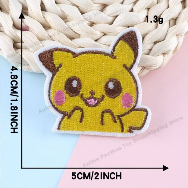 Pokemon Anime Fusible Patch Sticker for Kids Clothing Embroidered Patches on clothes Jackets Pants Bag Decoration Patch Gift