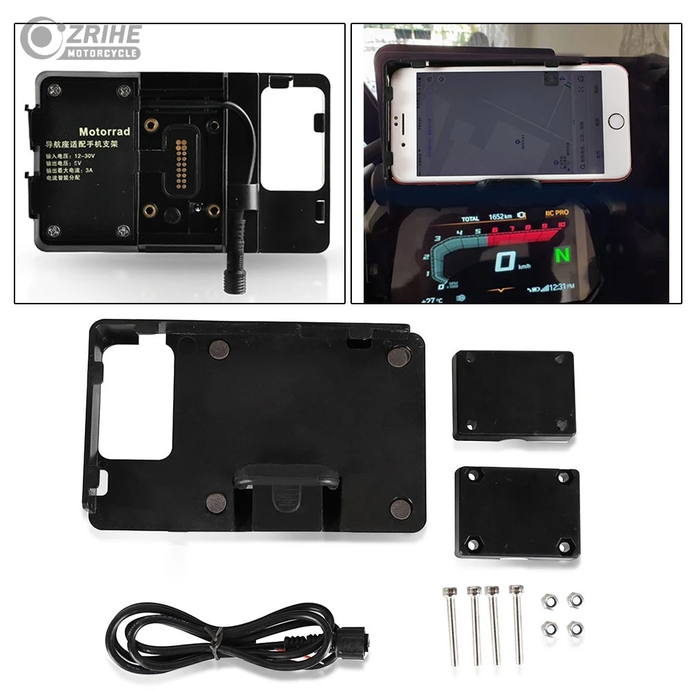 For Honda CRF1000L CRF1100L Africa Twin CRF 1000L 1100L 2016-2020 Mobile Phone Navigation Bracket USB Charging Support Mount