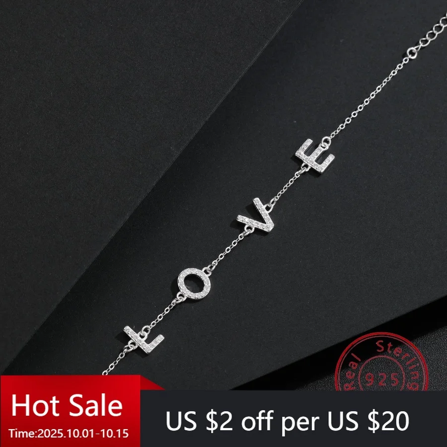 

Trending S925 Sterling Silver Korean-Style LOVE Bracelet for Women Forest-Inspired Bestie Gift Fresh Valentine's Day Holiday Pre