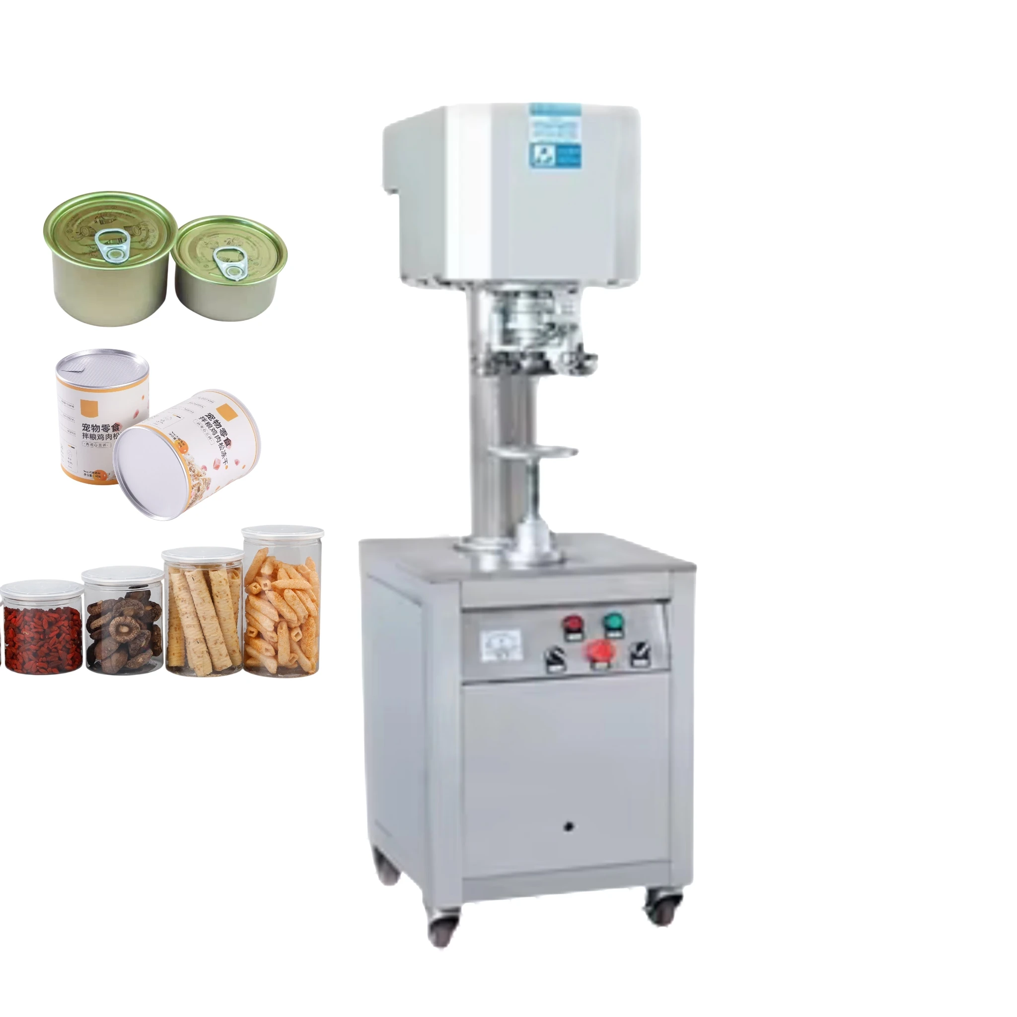 Industrial Aluminum Can Sealing Machine/Semi-Automatic Tin Can Seamer for Matcha Olive Oil Tuna Tomato Sauce Cans Food Packaging